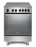 DE LONGHI DMX64INL Cucina Piano cottura a induzione 4 Fornelli con forno Elettrico da 60 cm Nero, Acciaio inox