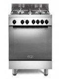 DE LONGHI GEMMA66ML Cucina Gas 4 Fornelli con forno Elettrico da 60 cm Acciaio inox