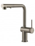 Gessi INEDITO - GODRONATO 60478.149 Rubinetto monocomando girevole con doccetta estraibile doppio getto  Finox Brushed Nickel
