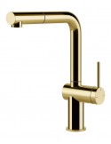Gessi INEDITO 60433.246 Rubinetto monocomando girevole con doccetta estraibile mono getto  Gold PVD