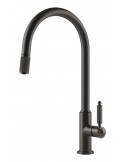 Gessi VENTI20 60622.707 Rubinetto monocomando girevole con doccetta estraibile mono getto  Black Metal Brushed PVD
