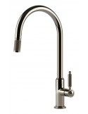 Gessi VENTI20 60622.720 Rubinetto monocomando girevole con doccetta estraibile mono getto  Nickel PVD