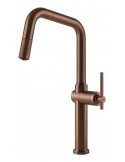Gessi HABITO 60652.708 Rubinetto monocomando girevole con doccetta estraibile mono getto  Copper Brushed PVD