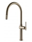 Gessi HABITO 60672.149 Rubinetto monocomando girevole con doccetta estraibile mono getto  Finox Brushed Nickel