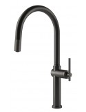 Gessi HABITO 60672.707 Rubinetto monocomando girevole con doccetta estraibile mono getto  Black Metal Brushed PVD