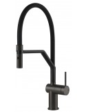 Gessi INEDITO 60429.707 Rubinetto semi pro monocomando girevole con doccetta estraibile doppio getto  Black Metal Brushed PVD