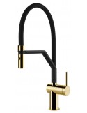 Gessi INEDITO 60429.246 Rubinetto semi pro monocomando girevole con doccetta estraibile doppio getto  Gold PVD