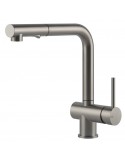 Gessi ACCIAIO 60600.239 Rubinetto monocomando girevole con doccetta estraibile doppio getto  Steel Brushed