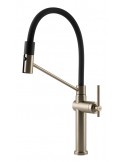 Gessi HABITO 60664.149 Rubinetto semi pro monocomando girevole con doccetta estraibile doppio getto  Finox Brushed Nickel