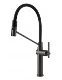 Gessi HABITO 60664.707 Rubinetto semi pro monocomando girevole con doccetta estraibile doppio getto  Black Metal Brushed PVD