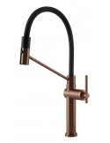 Gessi HABITO 60664.708 Rubinetto semi pro monocomando girevole con doccetta estraibile doppio getto  Copper Brushed PVD
