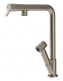 Gessi FISSO 60640.149 Rubinetto monocomando girevole con doccetta estraibile mono getto  Finox Brushed Nickel