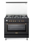DE LONGHI PEMA965CSG Cucina Gas 5 Fornelli con forno Elettrico da 90 cm Antracite