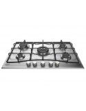 Hotpoint PCN 752 T/IX/HA Piano Cottura Gas 5 Fornelli 75 cm Nero, Acciaio inossidabile