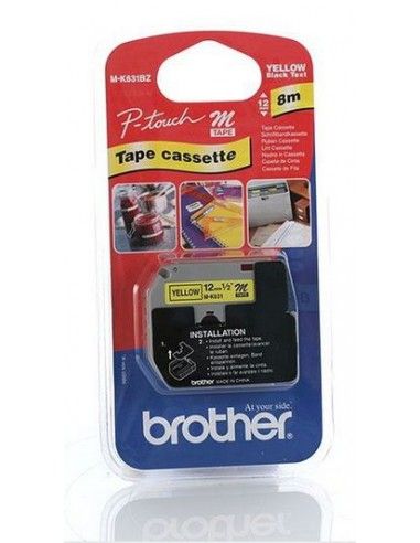 Nastro per etichettatrice P-Touch serie M Brother - 12 mm nero/giallo