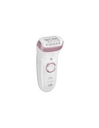 Braun Silk-épil 9 SkinSpa 9/870 Epilatore Batteria 40 pinzette 2 velocità Rosa, Bianco
