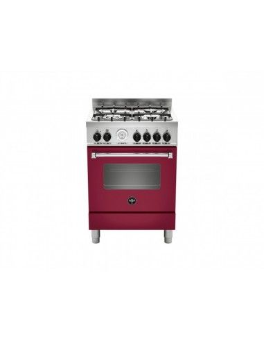 Bertazzoni La Germania AMN664EVIT Cucina Gas 4 Fornelli con Forno Elettrico da 60 cm Rosso