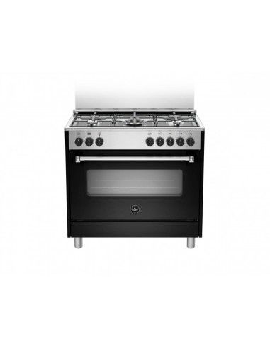 La Germania AMN965ENEV Cucina Gas 5 Fornelli con Forno Elettrico da 90 cm Nero