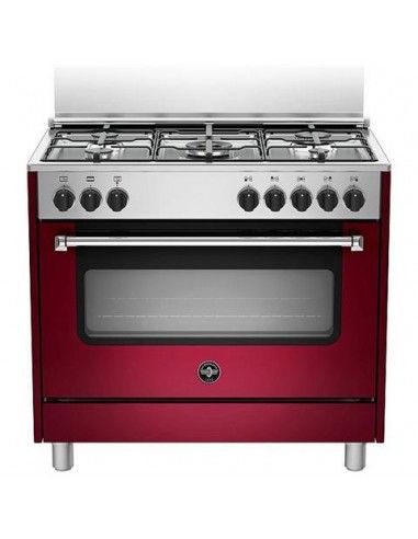 Bertazzoni La Germania AMN965EVIV Cucina Gas 5 Fornelli con Forno Elettrico da 90 cm Rosso