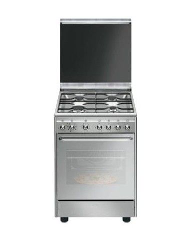 Smeg CX60SVPZ9 Cucina Gas 4 Fornelli con Forno Elettrico da 60 cm Acciaio inossidabile