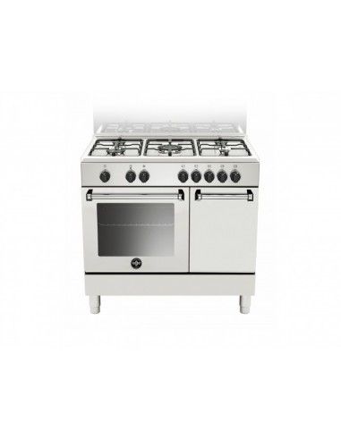 Bertazzoni La Germania AMN9P5EBV/24 Cucina Gas 5 Fornelli con Forno Elettrico da 90 cm Bianco Allestimento TOP