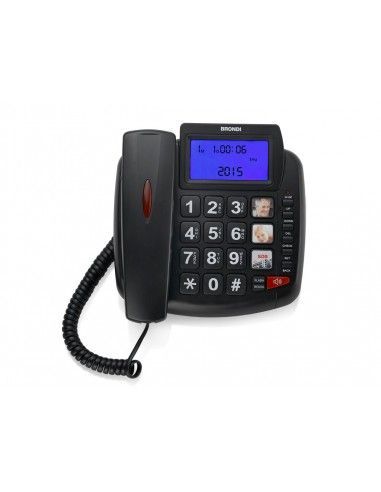 BRAVO90LCDNERO -TELEFONO TAVOLO TASTI GRANDI NERO - BRAVO90LCDNERO