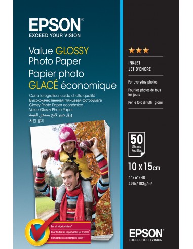 Epson EPSON Carta Fotografica GLOSSY 10X15 S400038 Carta Fotografica GLOSSY 10X15(50) - S400038 A6 50