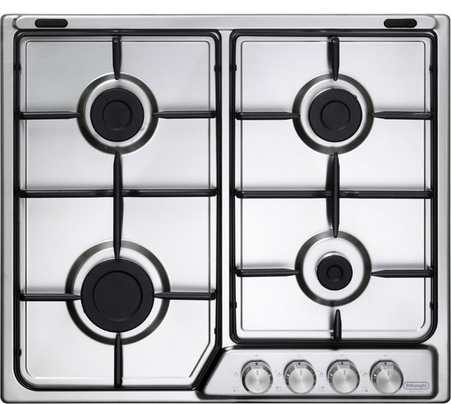 Delonghi DFI 46 ASV Piano Cottura Gas 4 Fornelli 58 cm Acciaio inossidabile