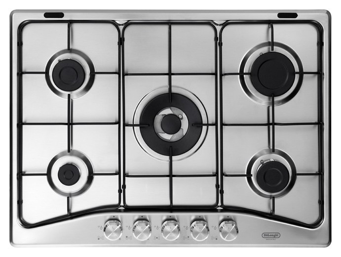 Delonghi DFI 57 ASV Piano Cottura Gas 5 Fornelli 68 cm Acciaio inossidabile