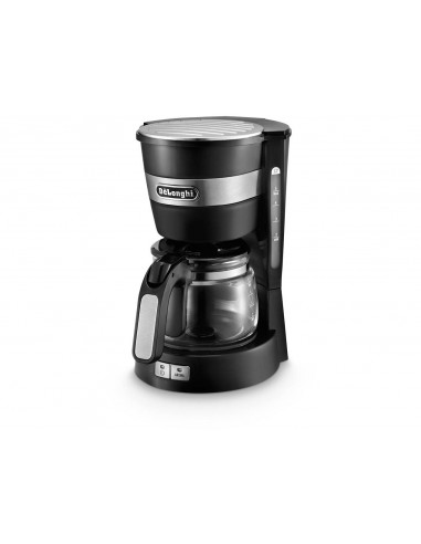 delonghi icm14011 nero/ino macchina da caffè con filtro caffè macinato 5 tazze 0,65 l, nero