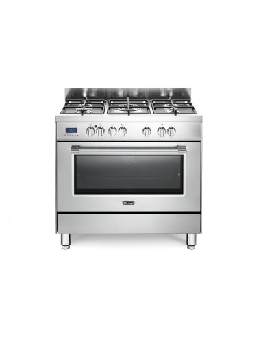 Delonghi PRO 96 MX ED Cucina Gas 5 Fornelli con Forno Elettrico da 90 cm Acciaio inossidabile