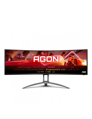 Image of Aoc AG493QCX Monitor LED 49" 3840 x 1080 Pixel 178° Nero, Rosso