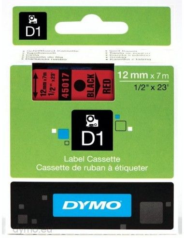 Dymo Nastro D1 12MMX7M NERO/ROSSO - S0720570A