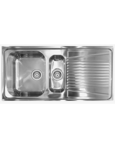 Plados Telma CO10011 Lavello 100 X 50 cm 2 vasche con Scolapiatti Acciaio inossidabile