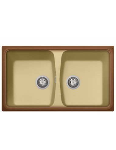 Plados Telma SP0862UQ66 Lavello 86 X 50 cm 2 vasche Champagne