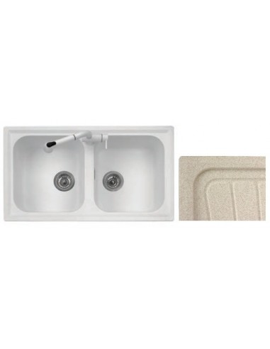 Plados Telma PL0862UG94 Lavello 86 X 50 cm 2 vasche Avena