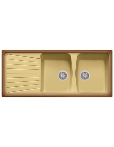 Plados Telma SP1162UQ66 Lavello 116 X 50 cm 2 vasche con Scolapiatti Ultraquartz Champagne