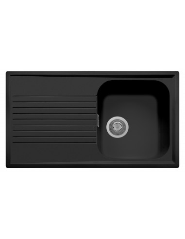 Plados Telma PL0861UM44 Lavello 86 X 50 cm 1 vasca con Scolapiatti Nero