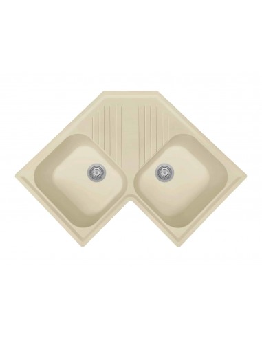 Plados Telma FTA8320 Lavello 83 X 50 cm 2 vasche con Scolapiatti Sabbia