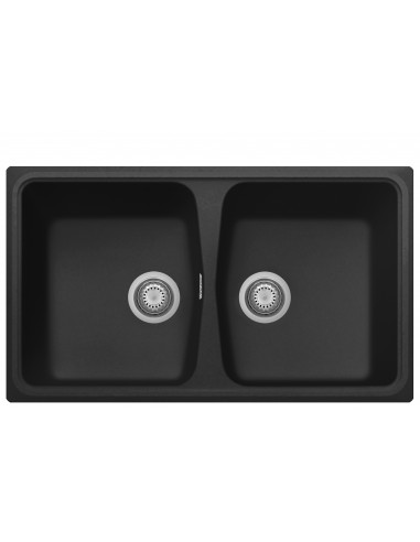 Plados Telma SP0862-70 Lavello 50 X 20 cm 2 vasche Quadrato Nero
