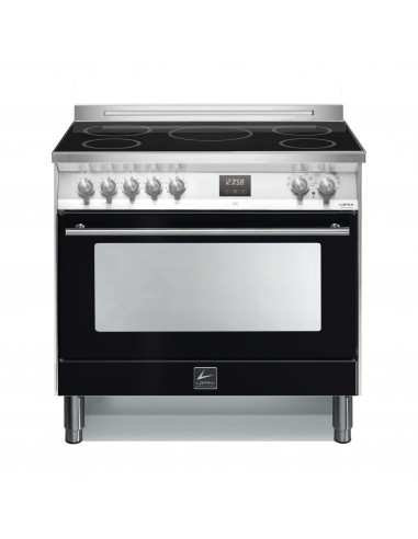 Lofra PNMG96WMFT/5I Cucina Piano cottura a induzione 5 Fornelli con Forno Elettrico da 90 cm Nero, Stainless steel