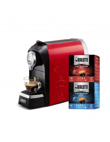 Bialetti Macchina per caff&egrave; Super Rosso + capsule