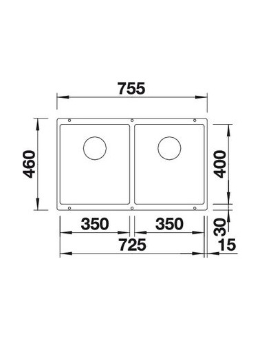 Blanco SUBLINE 350/350-U Lavello 76 cm X 46 cm 2 Vasche Antracite