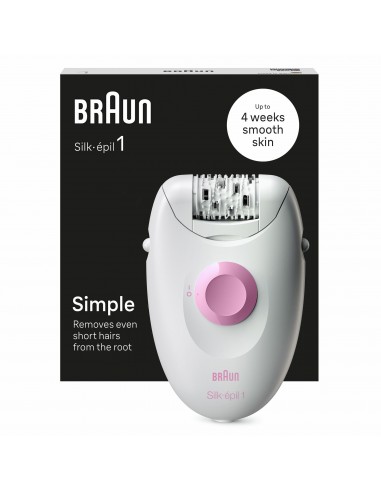 Braun SE1-000 Epilatore AC 20 pinzette 1 velocità Rosa, Bianco