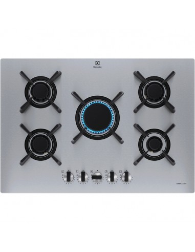 Electrolux KGU753723Z Piano Cottura Gas 5 Fornelli 75 cm Nero, Grigio