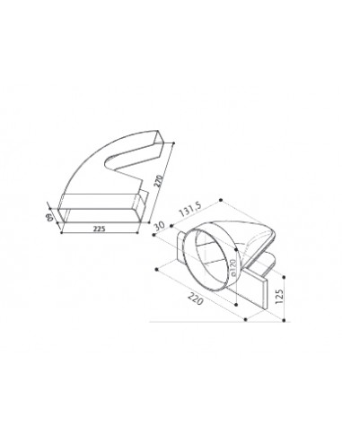 Faber CURVA CRCO 90 REVERSIBILE