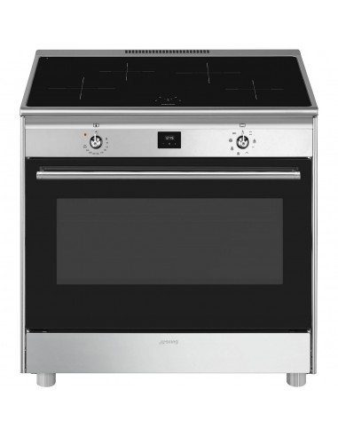 Smeg CG90CIXT cucina a induzione nera in acciaio inox