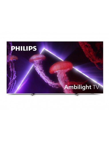 TV OLED AMBILIGHT ULTRA HD 4K 75ANDROID TV CON BASE CENTRALE COLORE ARGENTO