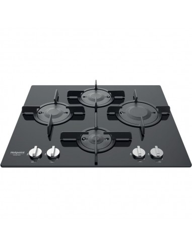 Hotpoint FTGHG 641 D/HA(BK) Piano Cottura Gas 4 Fornelli 60 cm Nero
