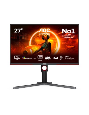 "Aoc Q27G3XMN/BK Monitor LED 27"" 2K Ultra HD 2560 x 1440 Pixel 178° Nero"